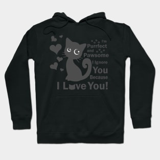 Im Purrfect and Pawsome Valentines Day Cat Lover Hoodie